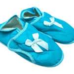 Womens Slippers Fleece Lined Quilted Clog House Shoes Bow Blue Size 11 Photo 0