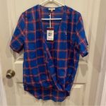 NWT UG Apparel‎ KU Wrap Blouse Size M Blue Size M Photo 1