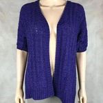 Chico's Purple Short Sleeve Open Knit Cardigan Size 0 SMALL Photo 0