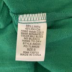 Umgee  Green Linen Rayon Boho Peplum Blouse Tassel Tie Neck Short Sleeve Small Photo 3