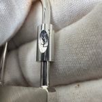 YSL Vintage Padlock Bag Charm Key Ring Silver Greek Key w/ Box Photo 4