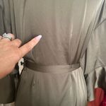 Birdy Grey KENNY RUFFLE SHINY SATIN OLIVE GREEN WRAP AROUND ROBE M L Photo 8