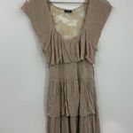 American Vintage Vintage Y2K Tan Ruffle Dress Size Medium Boho Renaissance Fair Mid Evil Times Photo 1