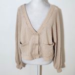 LA Hearts  Beige Textured Knit Cardigan and Shorts Matching Set Size Medium Photo 4
