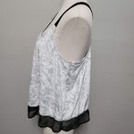 Mudd metallic silver velvet chiffon trim tank size large Photo 3