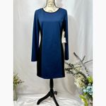 Laundry by Shelli Segal Night Sky Long Sleeve Scoop Neck Mini Dress Blue Black 8 Photo 4