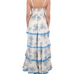 ANANTA S/M Blue Gold Metallic Lace Trim Boho Maxi Dress Made in India 25120 Size undefined Photo 1