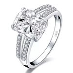 Sterling Silver SIZE 7 925 Cushion Cut Stimulated Diamond Engagement Wedding Ring Photo 1