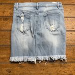 Almost Famous  Distressed‎ Denim Jean Denim Skirt Size 3 Photo 4