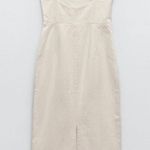 ZARA Beige Denim Midi Dress Photo 1