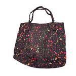 Marc Jacobs Quilted Tote Bag Black Pink Orange Floral Print Nylon Shoulder Bag Photo 2