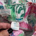 Cynthia Rowley  sz small 100% linen floral pants elastic waist string tie pockets Photo 9