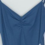 American Eagle NWT Womens Ribbed Cinched V Neck Bodysuite Size S Blue Stretch Photo 2