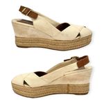 Tory Burch | Sz 6 | Cross-Front Canvas Low-Wedge Espadrille Leather Strap Sandal Photo 5