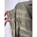 SO  Women's Army Green Camo Collared Mini Tie Belt Shirt Dress Size Small Photo 2