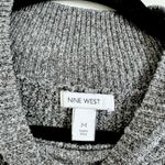 Nine West  Gray Mock Neck Sweater – Striped Sleeve Knit,‎ Women's Size M Photo 2