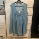 She & Sky NWT  Denim Sleeveless Pleated Romper Size Large Photo 2