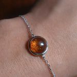 Baltic Amber Round Sterling Silver Bracelet Photo 4
