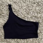 Emma & Sam One Shoulder Black Crop Top Photo 0