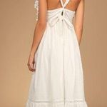Lulus Chasing Summer White Swiss Dot Tie Back Maxi Dress Photo 1