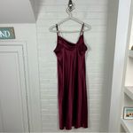 Bebe Vintage Red Maroon Satin Cowl Neck Midi Dress Size M Photo 5