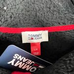 Tommy Hilfiger TOMMY JEANS Women's Black 1/4 Snap Sherpa Cropped Pullover NWT in Large Photo 1