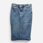Anthropologie Pilcro Denim Knee Length Skirt Classic 90s Minimalist Preppy Photo 1