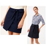 Loft Foldover Wrap Skirt in Navy Photo 2