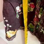 Love Squared Brown Floral Lace Trim Tank Top Y2K 2000s Cottagecore‎ Boho Vintage Medium Photo 3