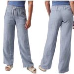 Athleta Women's Blue Cabo Wide Leg Linen Pants Size 6P Photo 1