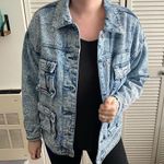 Wild Fable Denim Jean Jacket Oversized with Pockets Acid Wash Photo 0