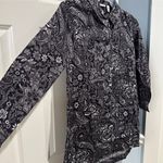 Isaac Mizrahi Women’s Size 0  Live Grey Paisley Poplin Button Down Tunic Shirt Photo 1