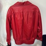 Vintage Comint Red Leather Jacket Bomber Style‎ Made in Argentina Large Photo 2