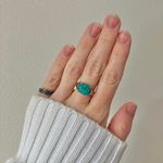 Boutique “Sharona” Southwestern Blue Turquoise Silver Ring 7.5 Cowgirl Maximalist Photo 1