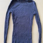 Thick Ribbed Long Sleeve Top Blue Size XXS Photo 1