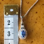 Natural Kyanite Halo Necklace Blue Photo 3