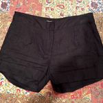 Michael Kors Michael Womens Shorts Turn-up Charcoal Black Linen Photo 0