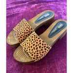 ASOS Transit Suede Heeled Mule Sandal Orange Leopard Size 38 US SIZE 8 MOB WIFE Photo 1