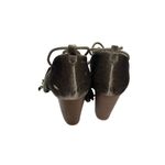 Bebe  twisted ankle strap open toe velvet gray chunky heels size 9 womens Photo 3