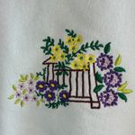 Real Work Wear Embroidered Floral Crewneck Sweatshirt Pullover XL Cottage Granny Blue Photo 8