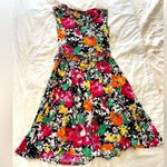 Ralph Lauren Lauren  Womens Fit N Flare Dress Floral Stretch Jersey Size Photo 2
