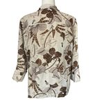 Easy Spirit  100% Linen Hawaiian Jacket Wooden Bead Accents Womens Medium Photo 2