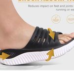 KuaiLu Women’s Recovery Sandals Comfortable Plantar Fasciitis Arch Support 9 Black Photo 1