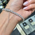 Certified Stunning 4mm S925 VVS1,D color, MoissaniteTennisBracelet,6.7”Bridal Silver Photo 3