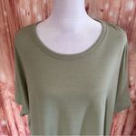 Zobha  Sage Green Oversized Cropped Crewneck T Shirt Photo 7
