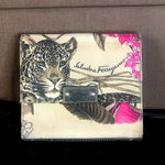 Salvatore Ferragamo Tiger Leopard Jungle Motif Compact Wallet RARE Photo 0