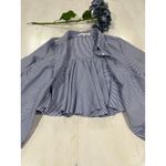 English Factory English Factory Striped Blouse Ruffle Back Long Sleeve Shirt Size M Photo 2