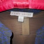 Larry Levine  blue and black sheer v-neck tunic size large Photo 2