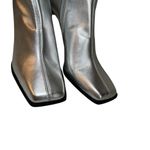 Gianni Bini Metallic Silver Block Heel Boots Size 8.5 NWT Futuristic Ankle Boots Photo 5