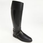 Jimmy Choo Black Rubber Cheshire Equestrian Style Tall Rainboots | Size 37 Photo 1